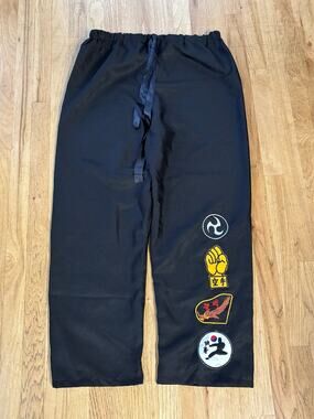 Men’s Women’s Unisex Karate Kid Cobra Kai Black Halloween Costume Pants, L Large